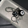 Yaviora Black 8 Dice String Handmade Bag Charm