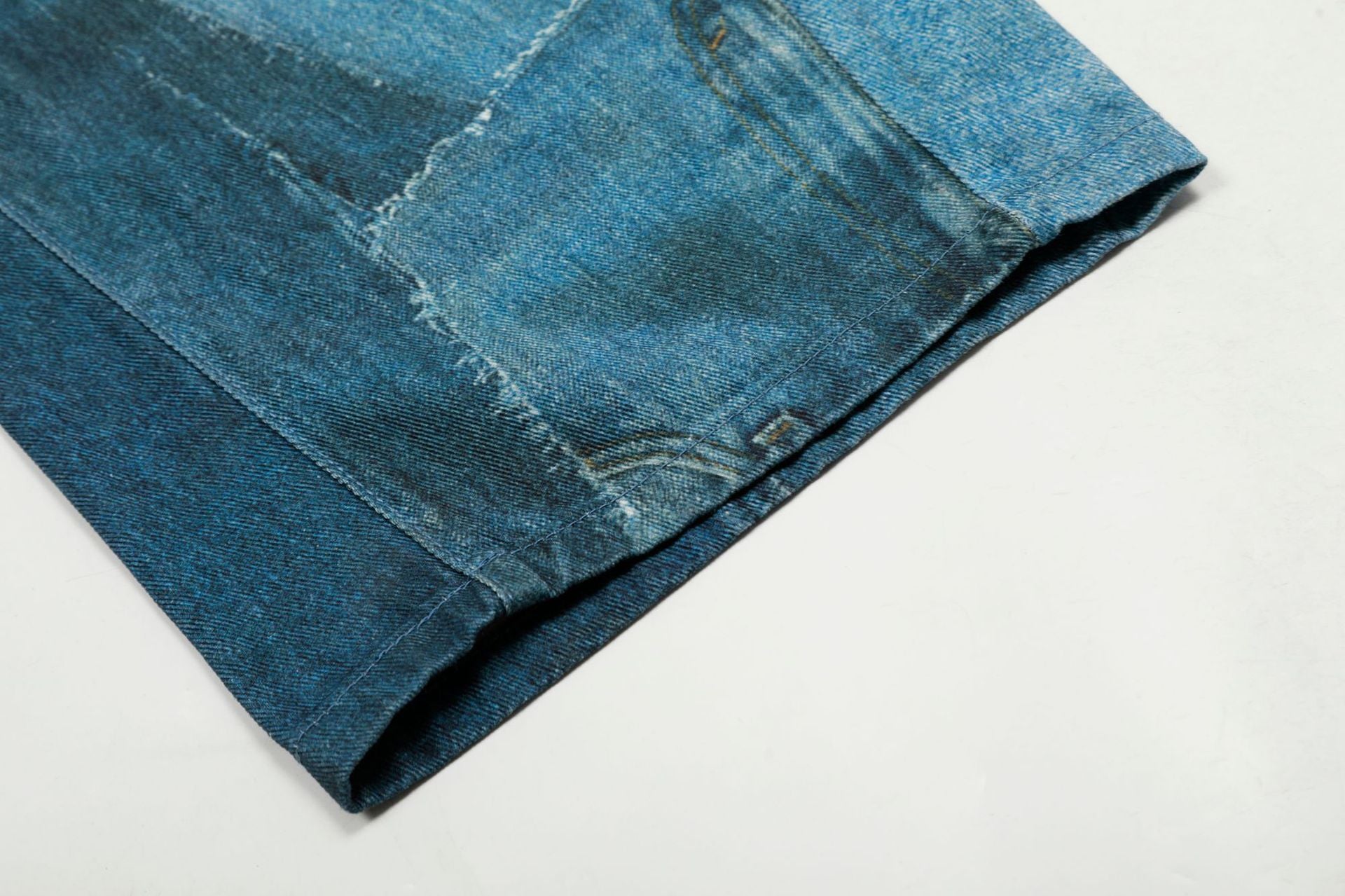 YAVIORA Irregular Printed Scimitar Cut Jeans