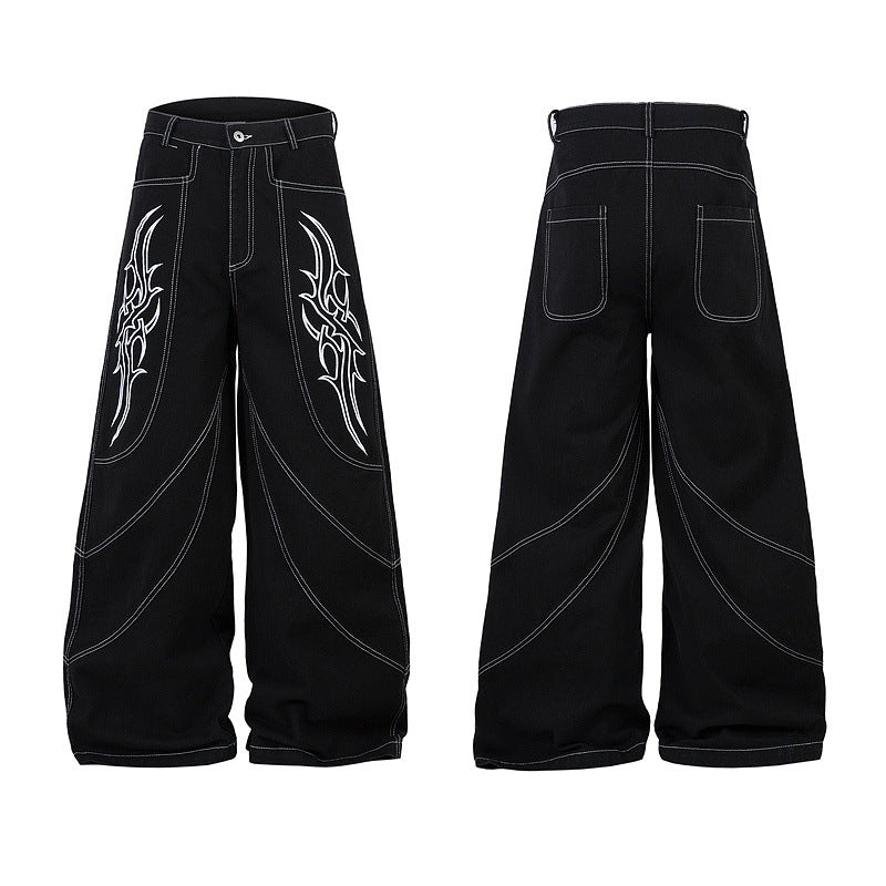 YAVIORA Wing Embroidered Jeans