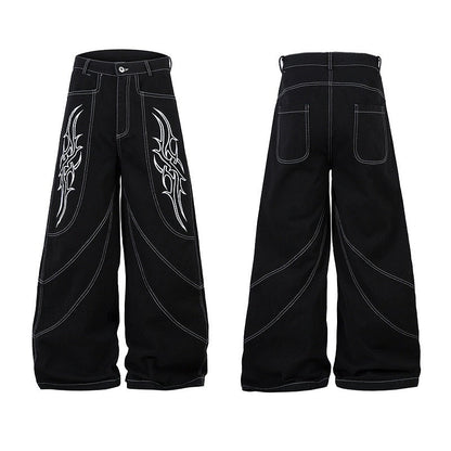 YAVIORA Wing Embroidered Jeans