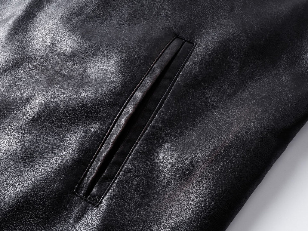 YAVIORA Riveted PU Leather Motorcycle Jacket