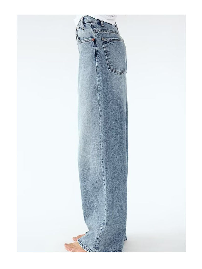 Y2K Casual Fashion Washed Jeans with Irregular Design