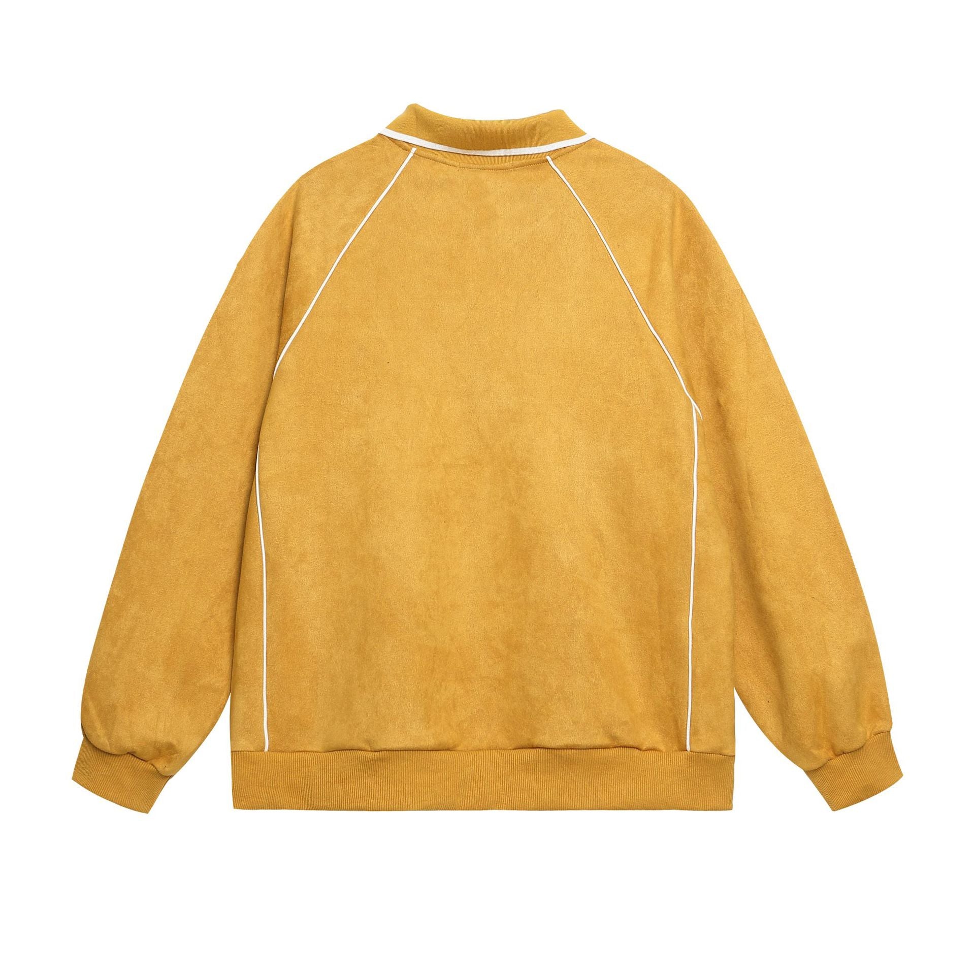 YAVIORA Letter Print Polo Sweatshirt