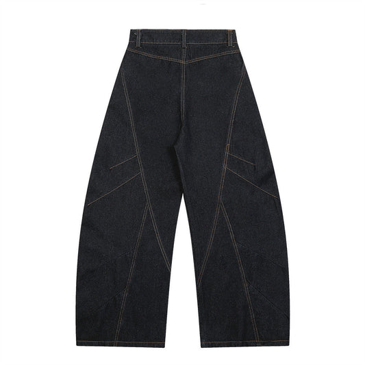 YAVIORA Multi-Button Curved Jeans