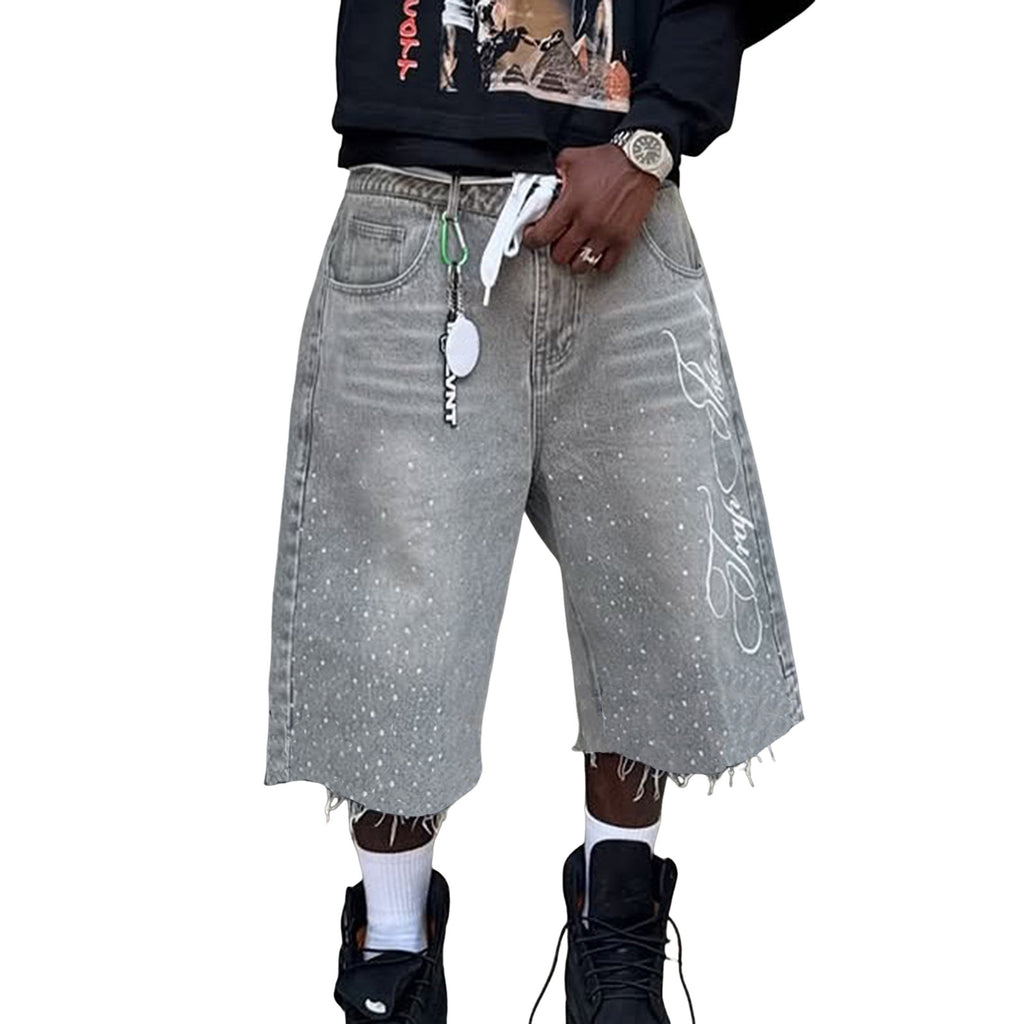 Y2K Straight Leg Wide Leg Distressed Loose Fit Capri Pants