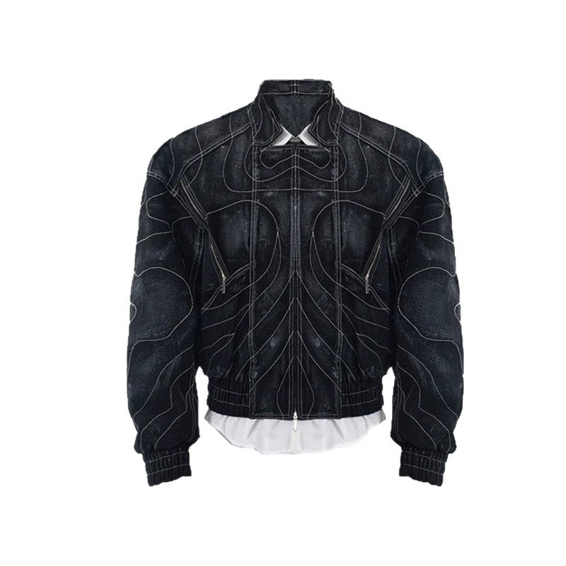 YAVIORA Embroidered Denim Jacket