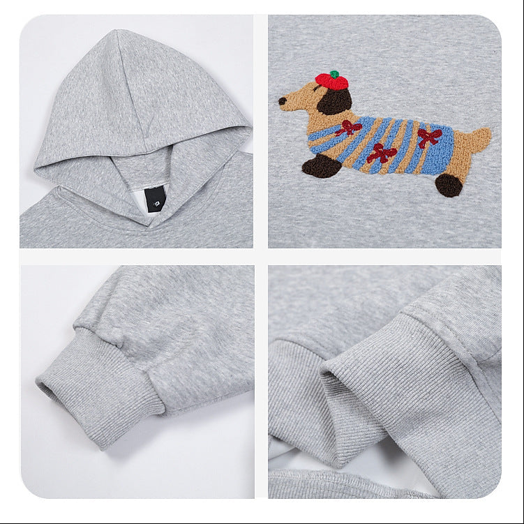 YAVIORA Dackel bestickter Kapuzenpullover