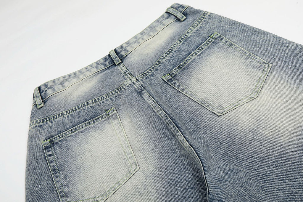 YAVIORA Rhinestone Wash Denim Shorts