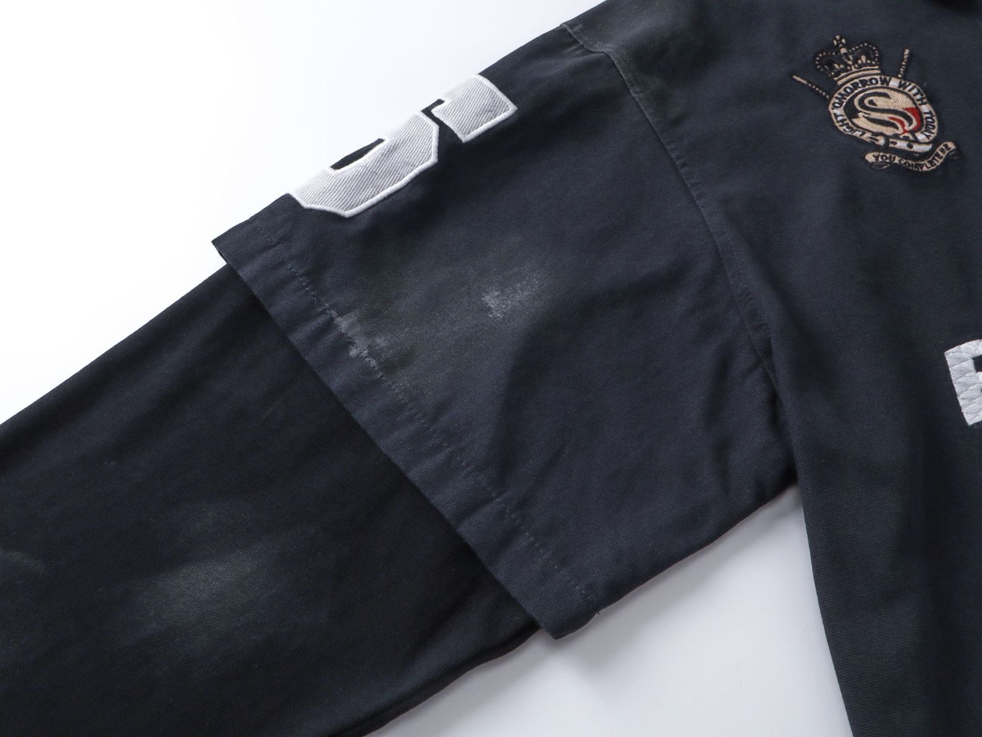 YAVIORA faux two-piece embroidered polo shirt