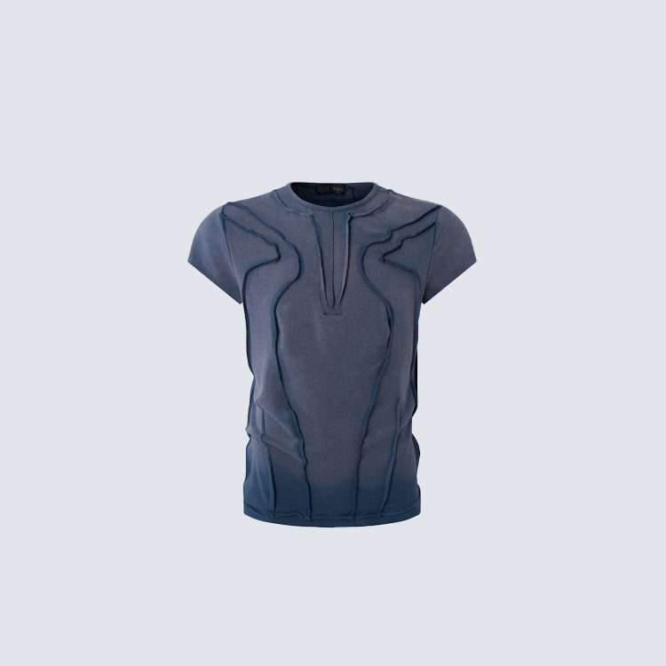 YAVIORA "Rebel" Raw-Edge Slim-Fit T-Shirt
