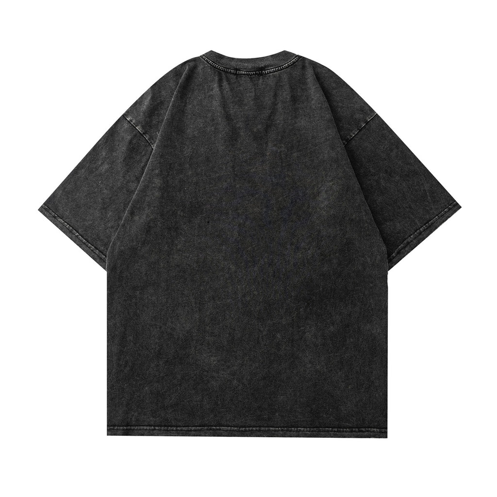 YAVIORA Hip-Hop Portrait Washed T-Shirt