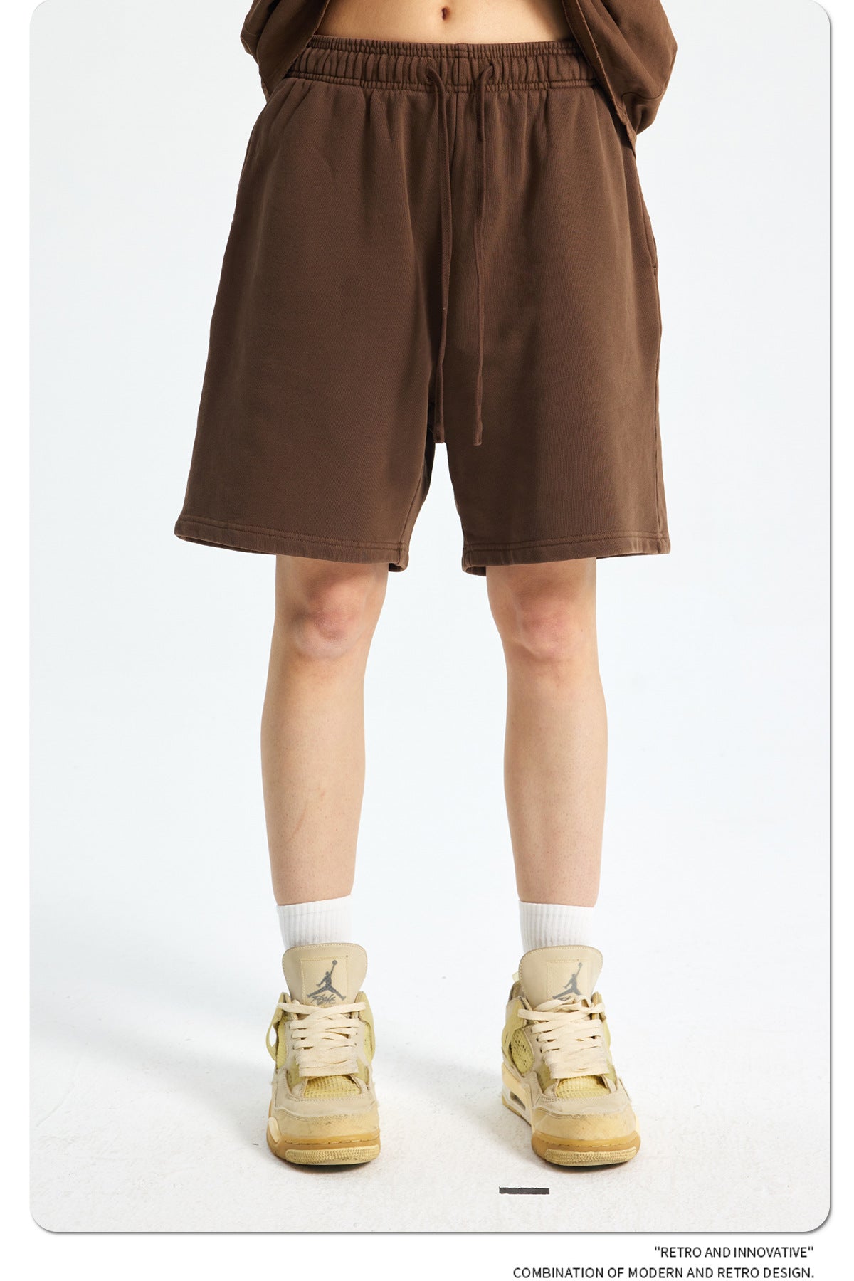 Yaviora Retro Terry Cotton Sports Shorts for Men