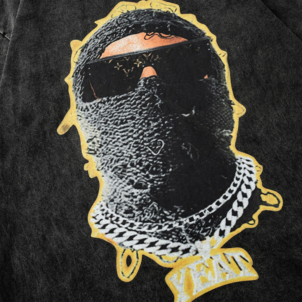 YAVIORA Hip-Hop Portrait Washed T-Shirt