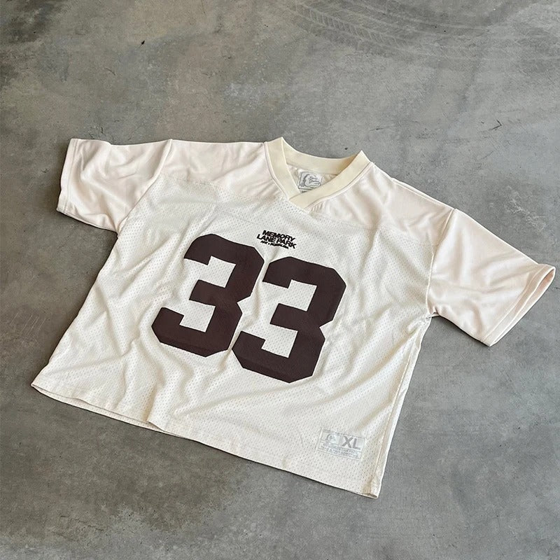 Retro Sports Jersey T-Shirt with Number Print – Streetwear Style