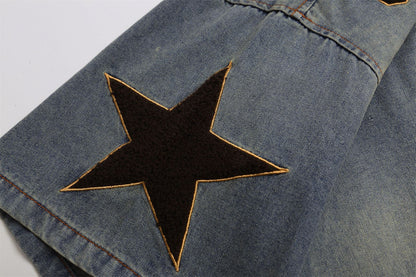YAVIORA Besticktes Denim-T-Shirt