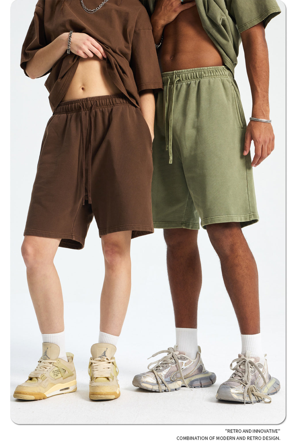 Yaviora Retro Terry Cotton Sports Shorts for Men