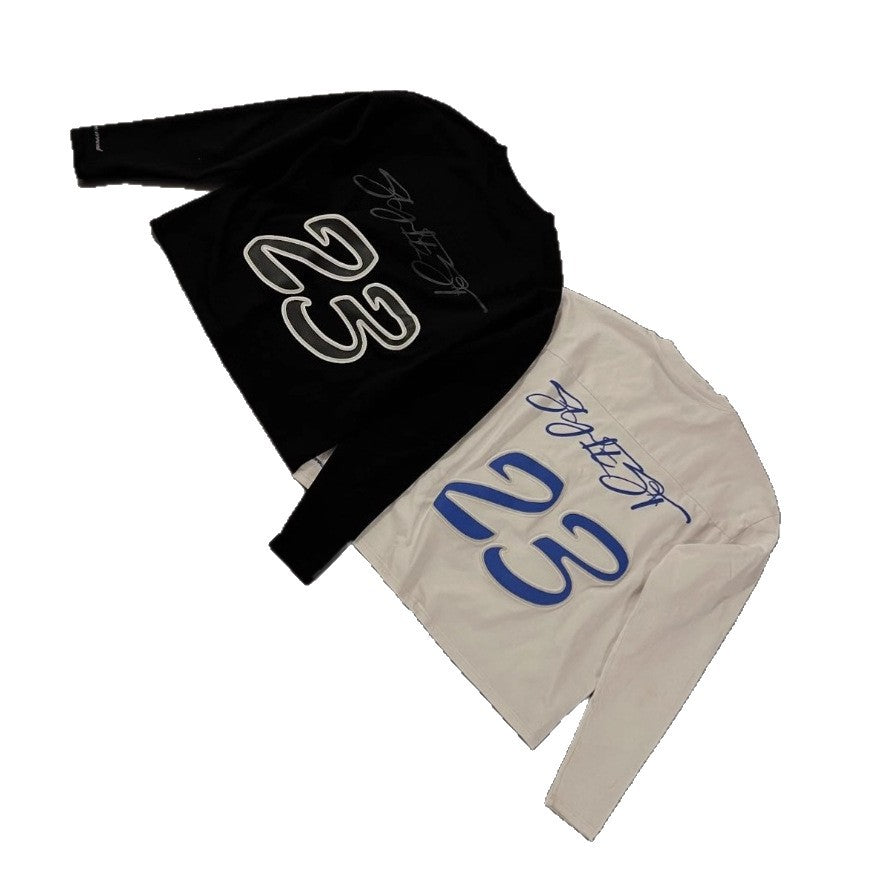 Y2K Hip-Hop Style Crewneck T-Shirt with Puff-Print Number 23