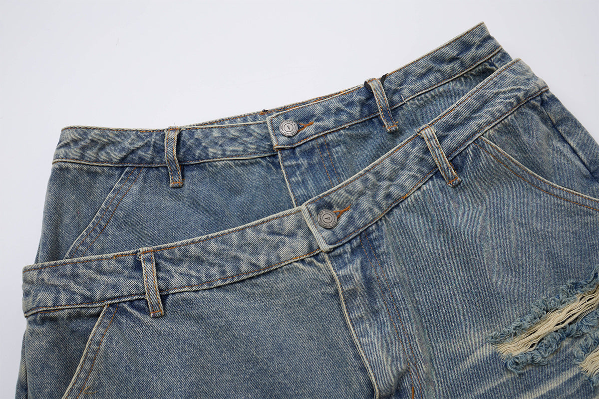 YAVIORA Ripped and Distressed Denim Shorts