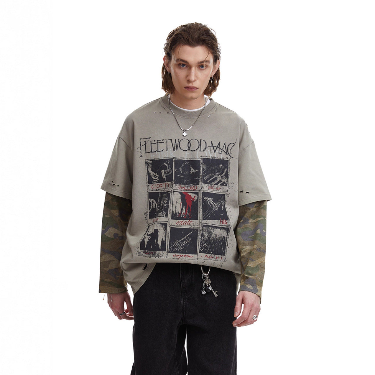 YAVIORA Rock Camo Langarmshirt