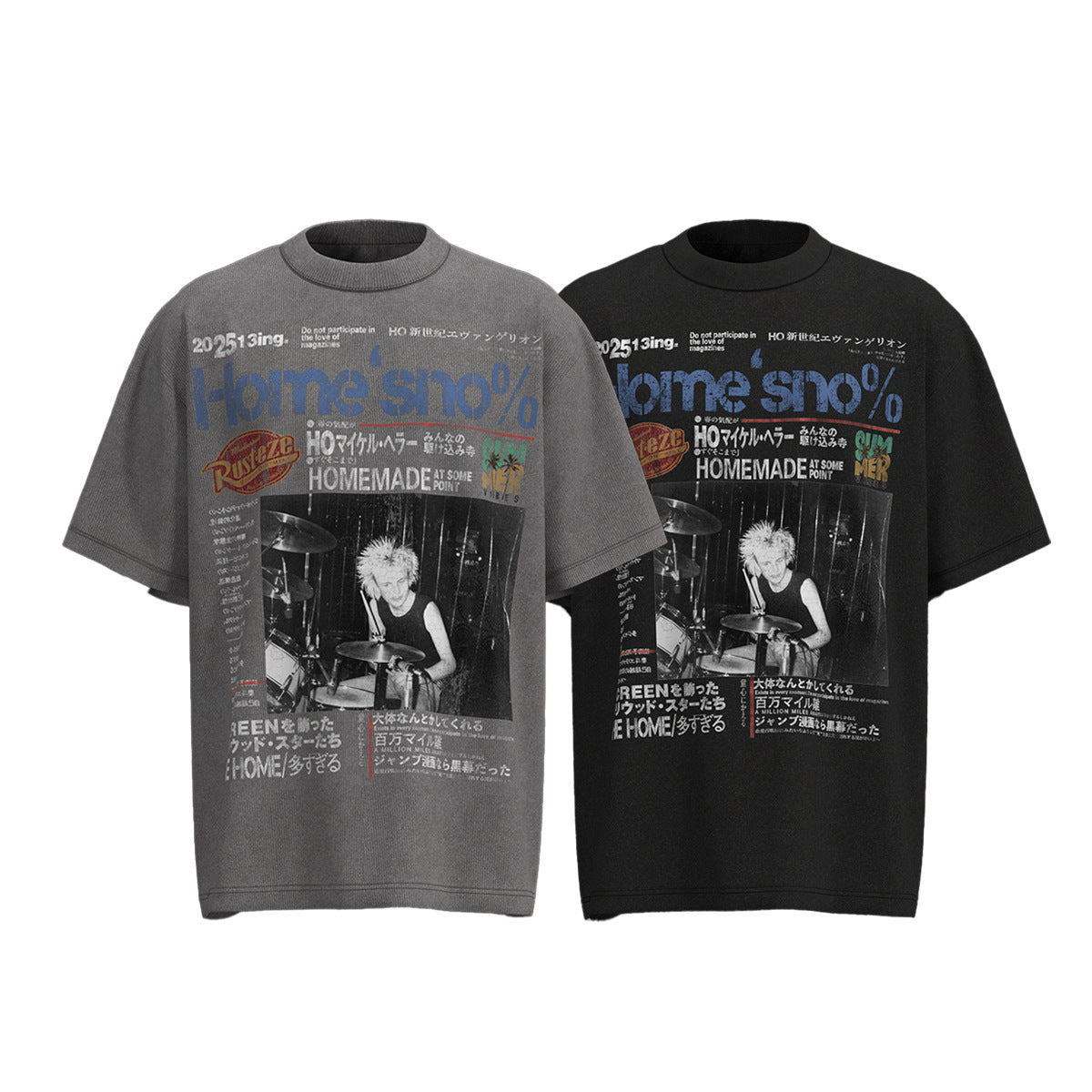 YAVIORA Hip-Hop & Rock Graphic T-Shirt