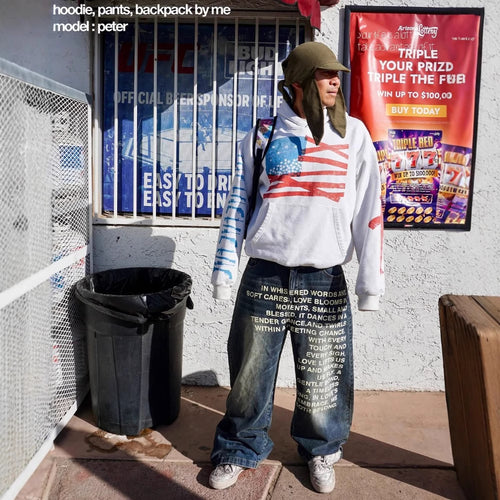 Y2K Men's Hip-Hop Jeans with American-Style Graphic Lettering