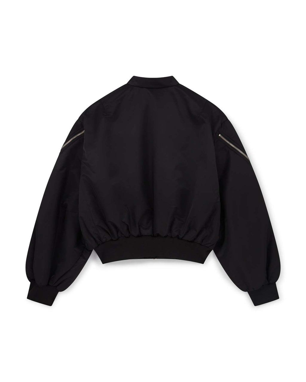 oose-fit sweatshirt with multi-zipper design and letter embroidery.