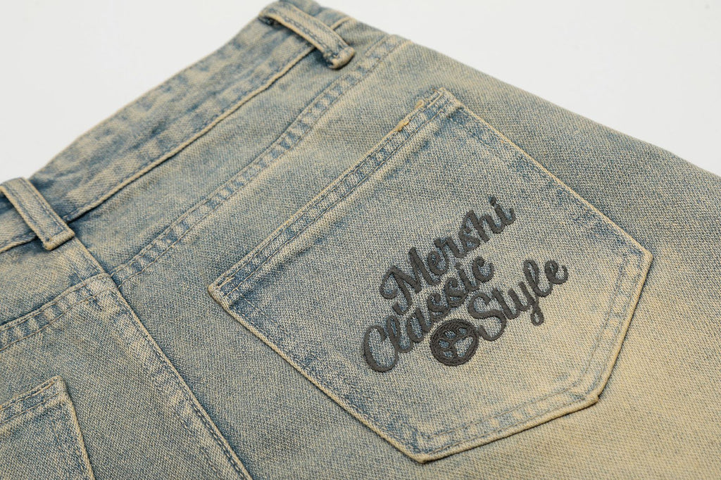 YAVIORA Distressed Straight-Leg Denim Shorts