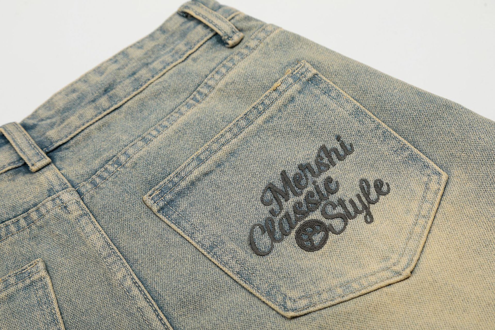 YAVIORA Distressed Straight-Leg Denim Shorts