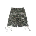 Camouflage Distressed Denim Cargo Shorts