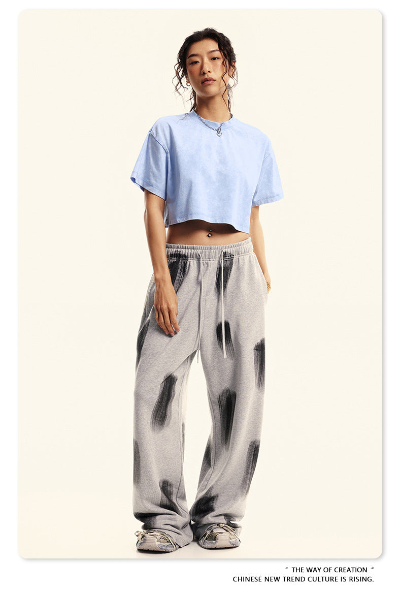 Yaviora Round Neck Crop Top Sexy Loose Short-Sleeve T-Shirt
