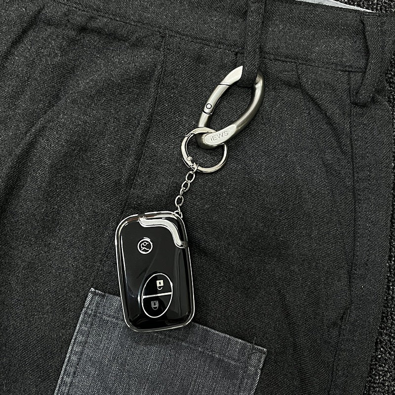 Oval Spring Snap Hook Keychain Ring Silver Metal
