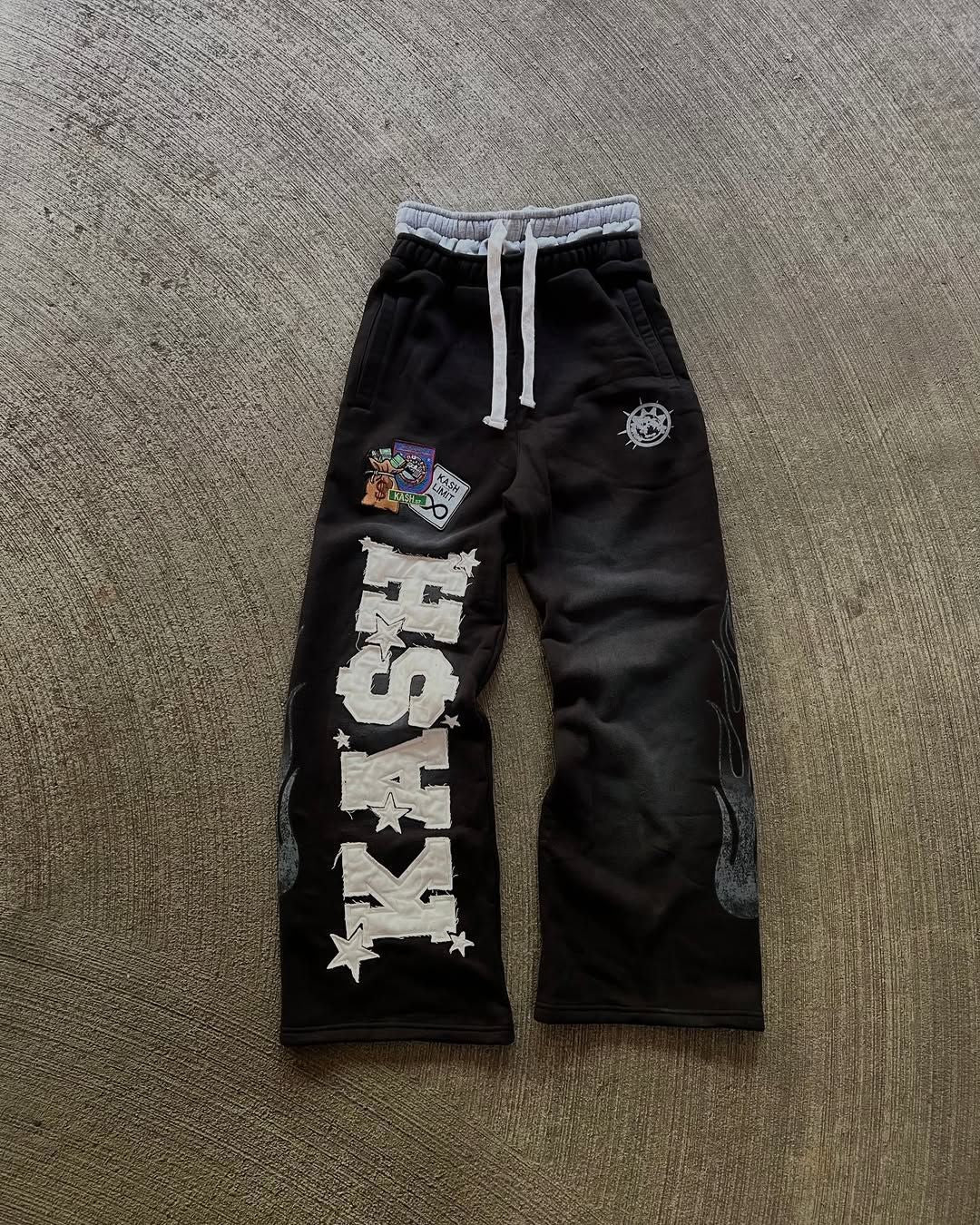 American-style appliqué embroidered sweatpants/sports pants