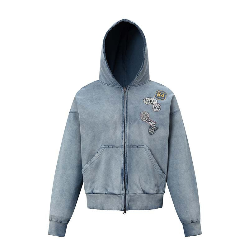 YAVIORA Abzeichen-Druck-Kapuzenpullover