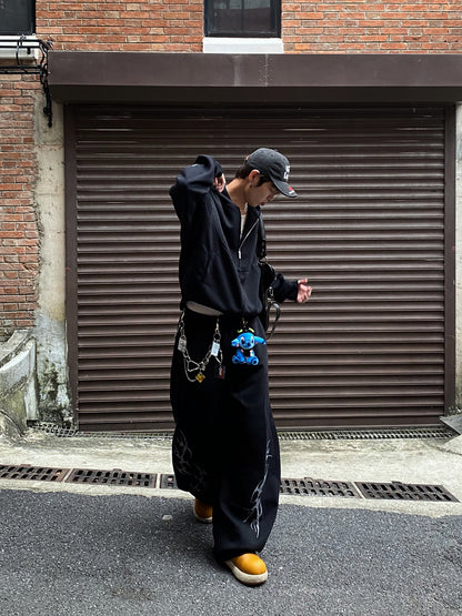 Sweat à capuche zippé Hip-Hop YAVIORA