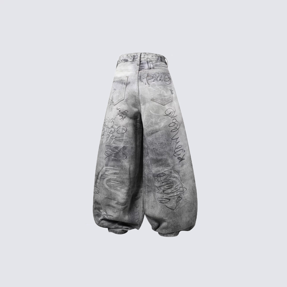 Yaviora American Style Printed Graffiti Jeans