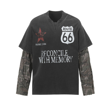 YAVIORA Distressed Layered Longsleeve