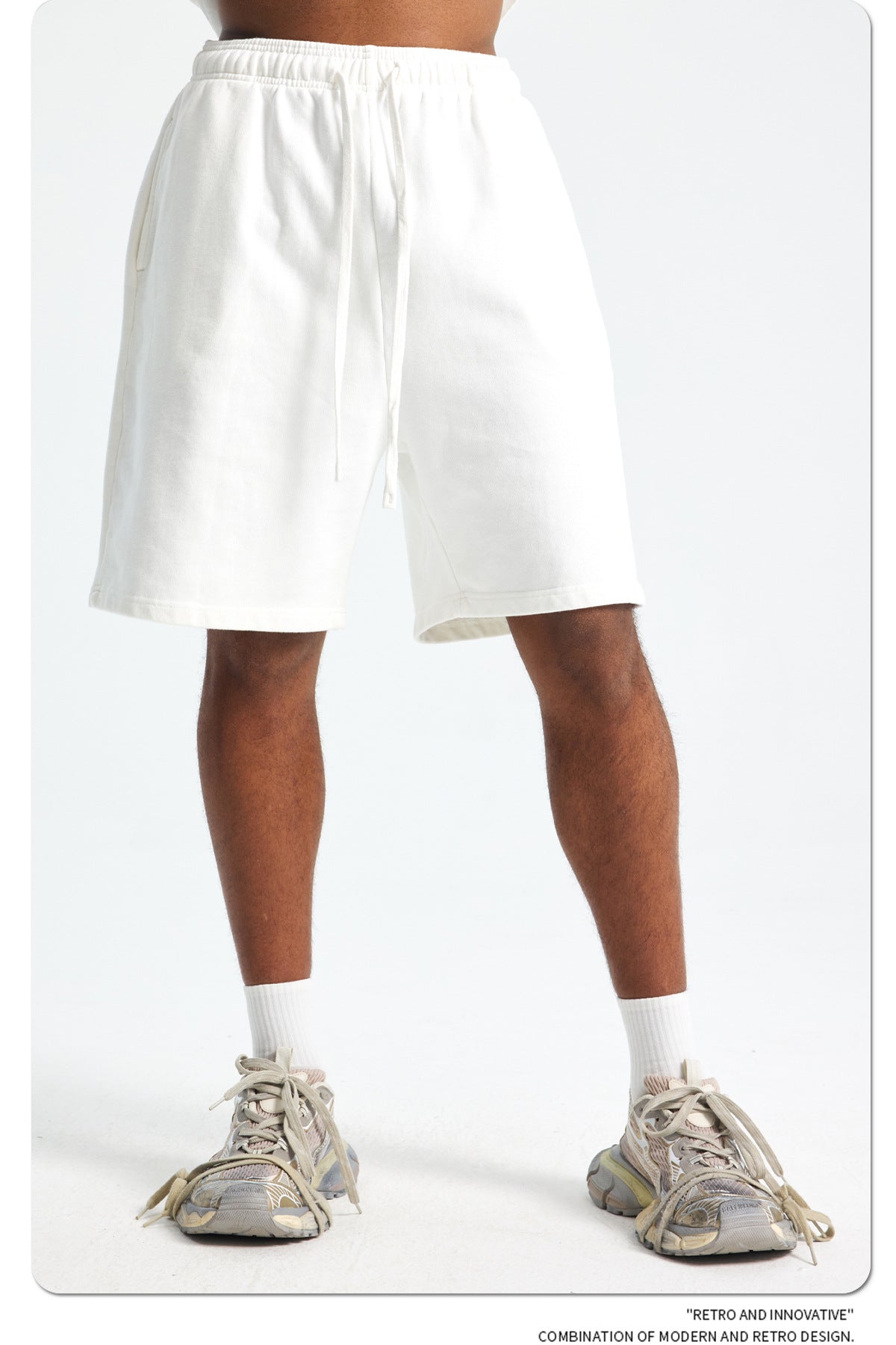 Yaviora Retro Terry Cotton Sports Shorts for Men