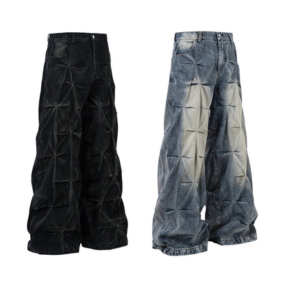 YAVIORA Weite Faltenjeans