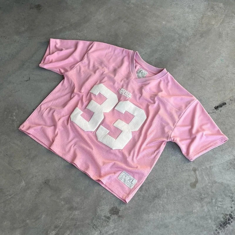 Retro Sports Jersey T-Shirt with Number Print – Streetwear Style