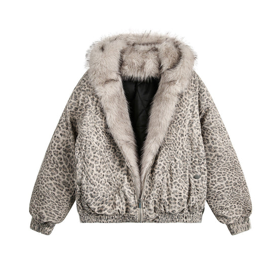YAVIORA Leopard Print Puffer