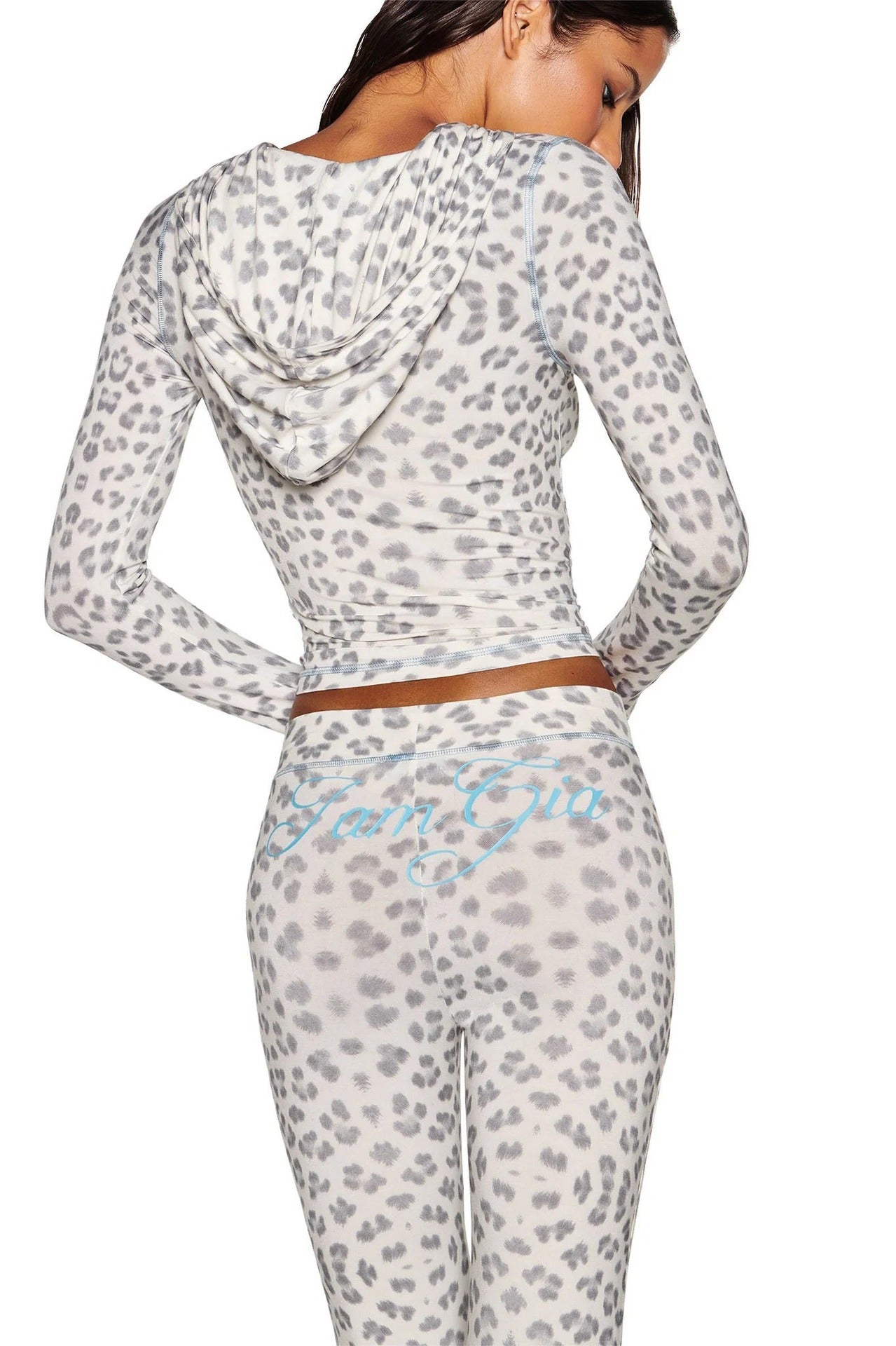 y2k hot girl letter print low-rise trousers two-piece set