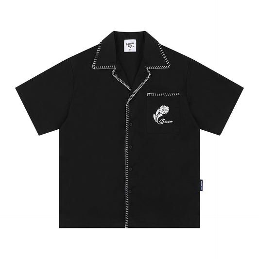YAVIORA Floral Badge Shirt