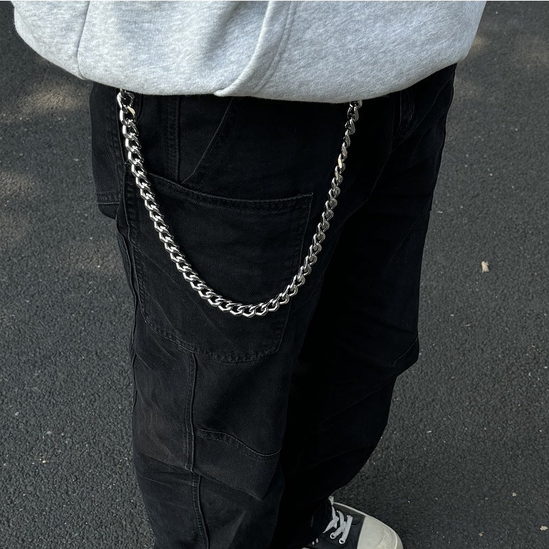 Silver Wallet Chain Punk Jean Belt Clip Keychain