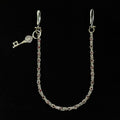 Silver Byzantine Wallet Chain with Key Pendant