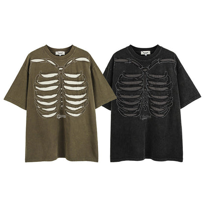 YAVIORA Skull Vintage T-Shirt