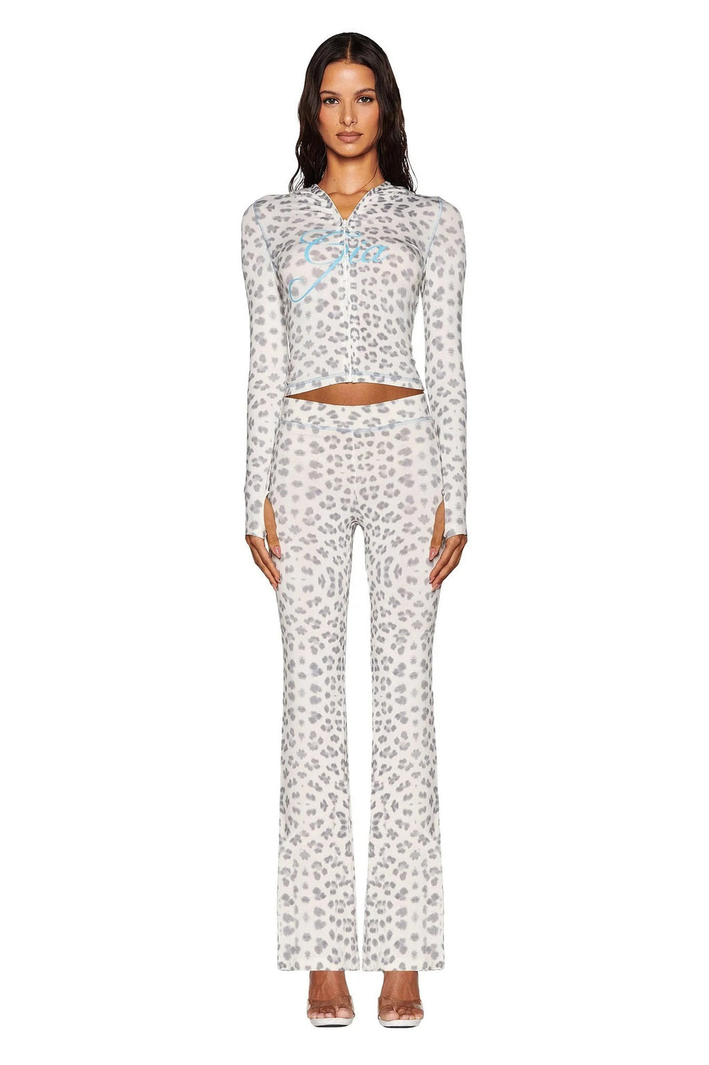 y2k hot girl letter print low-rise trousers two-piece set