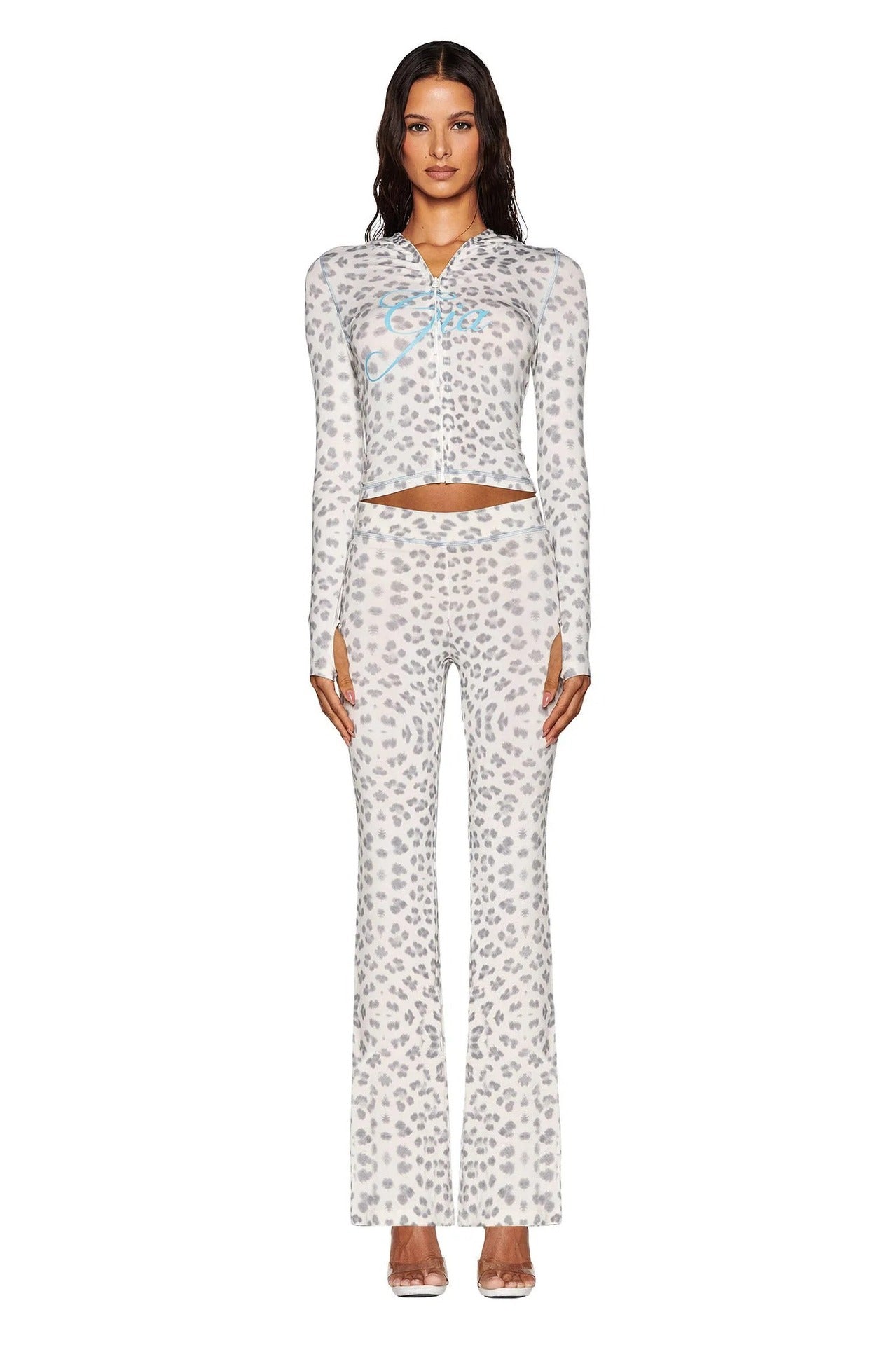 y2k hot girl letter print low-rise trousers two-piece set