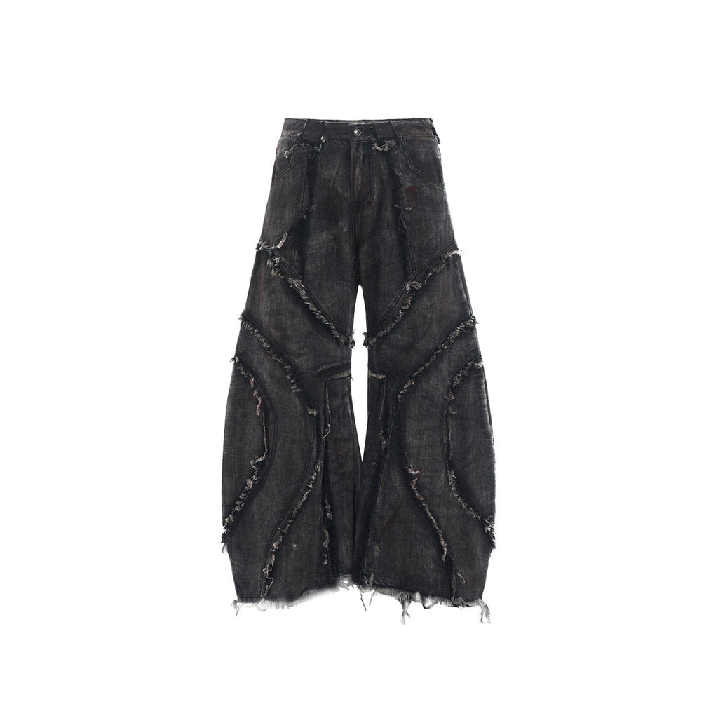YAVIORA Frayed Curved Jeans
