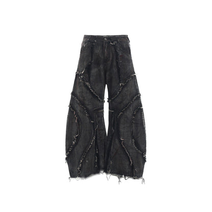 YAVIORA Frayed Curved Jeans