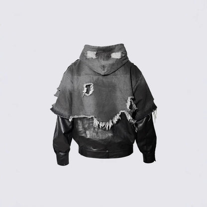 YAVIORA Kapuzenpullover aus Used-Denim